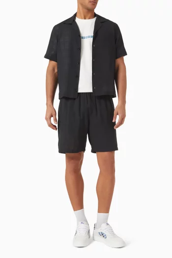 Relaxed Fit Check Shirt in Cotton Voile