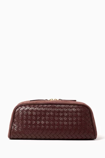 Large Nodo Pouch in Intrecciato Suede Leather