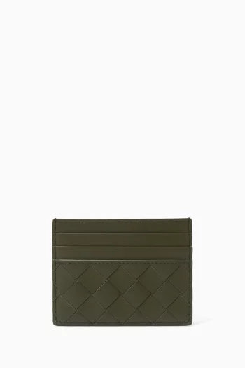 Credit Card Case in Intrecciato Leather