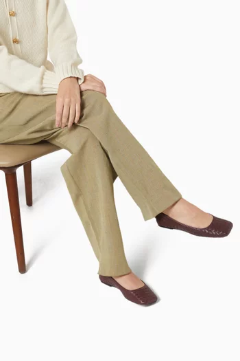Charlotte Ballet Flats in Intrecciato Leather