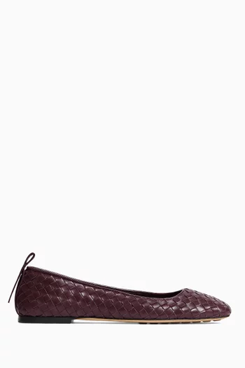 Charlotte Ballet Flats in Intrecciato Leather