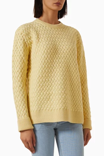 3D Intrecciato Sweater in Wool-knit