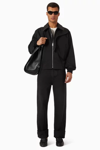 Blouson Jacket in Nylon & Cotton-twill