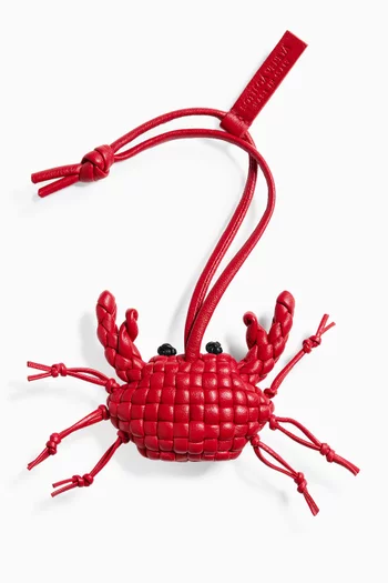 Crab Charm in Intrecciato Leather