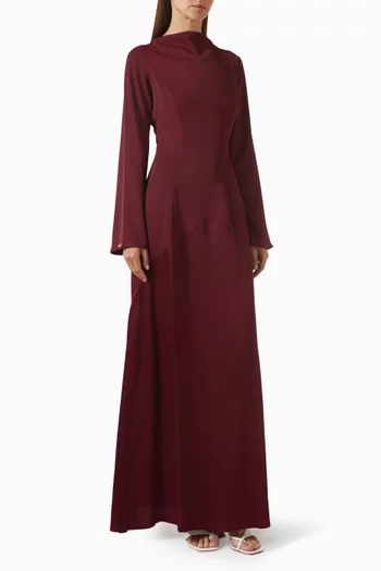 Contrast Dress in Twill