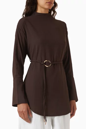 Gold Ring Blouse in Linen-blend