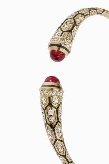 Mushabbak Ruby & Diamond Cuff Bracelet in 18kt Gold