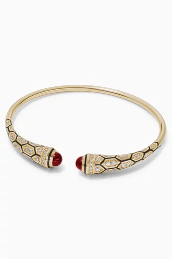 Mushabbak Ruby & Diamond Cuff Bracelet in 18kt Gold
