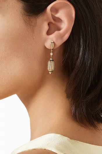 Al Merriyah Diamond Drop Earrings in 18kt Gold
