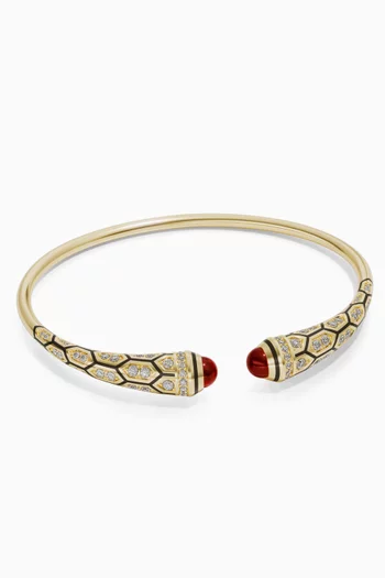 Mushabbak Ruby & Diamond Cuff Bracelet in 18kt Gold