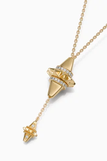 Hab El Hayl Diamond Lariat Necklace in 18kt Yellow Gold