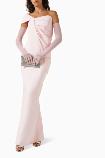 One-shoulder Twist Gown in Crepe