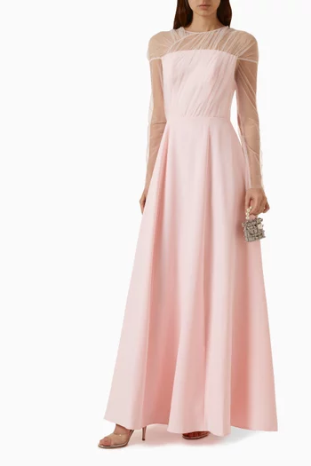 Illusion Ball Gown in Crepe