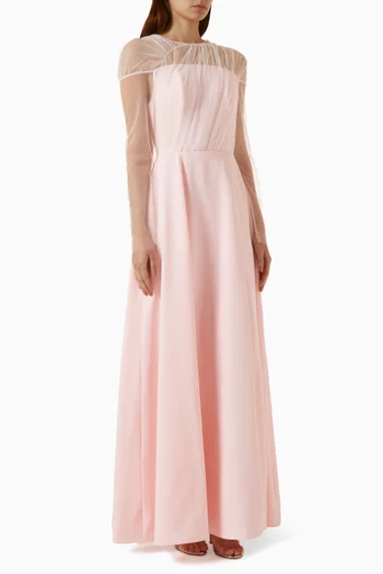 Illusion Ball Gown in Crepe