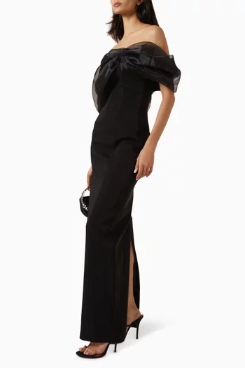 Off-shoulder Gown in Organza