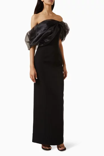 Off-shoulder Gown in Organza