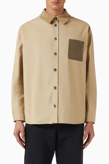 Contrast Overshirt in Cotton-poplin