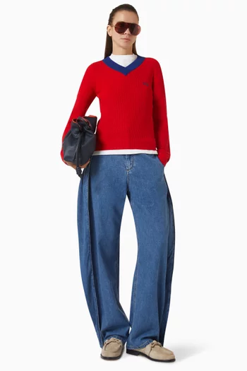 Draped Wide-Leg Jeans