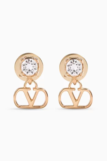 VLogo Signature Swarovski® Earrings in 18kt Gold-tone Metal