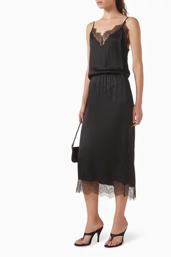 Shelby Lace-trim Skirt in Silk Blend