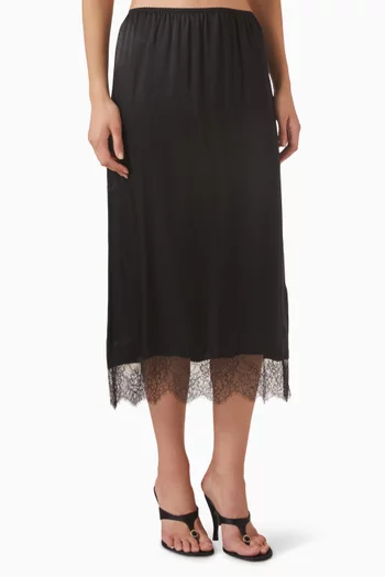 Shelby Lace-trim Skirt in Silk Blend
