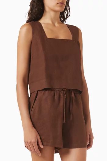 Akira Cropped Top in Linen