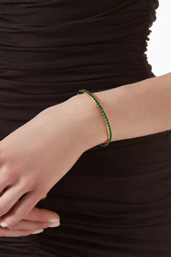 Serena Tennis Bangle in 18kt Gold-plated Brass
