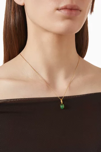 Serena Charm Pendant in 18kt Gold-plated Cubic Zirconia