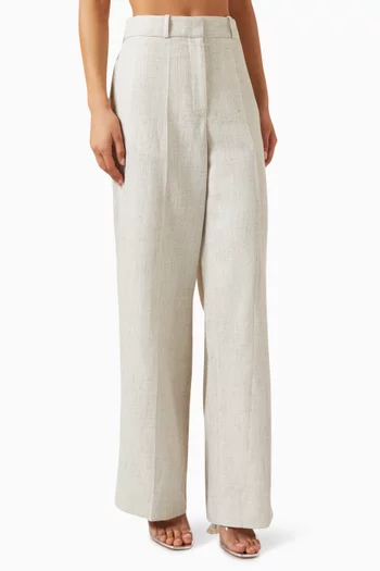Arven Textured Pants in Cotton-linen