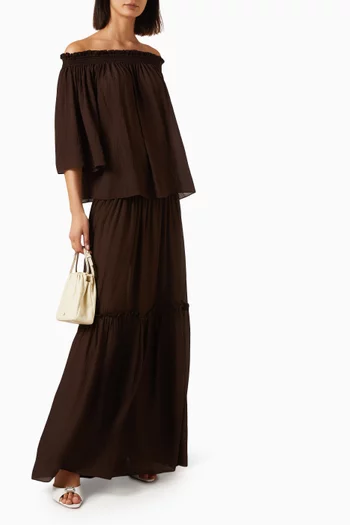 Emi Off-shoulder Top in Silk