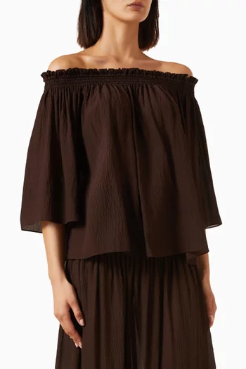 Emi Off-shoulder Top in Silk