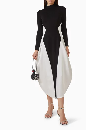 Monochrome Paneled Maxi Dress