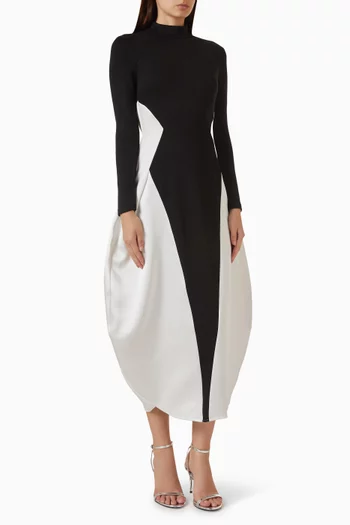 Monochrome Paneled Maxi Dress