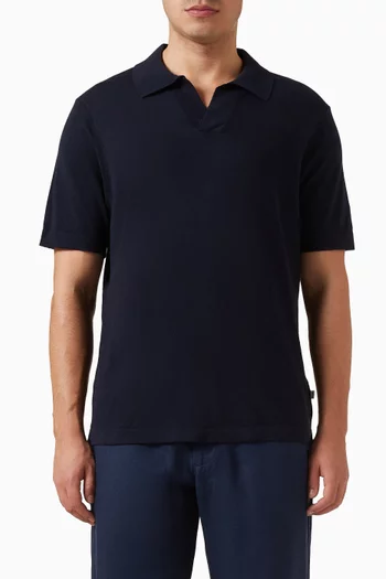 Ryan Knitted Polo Shirt in Linen-blend