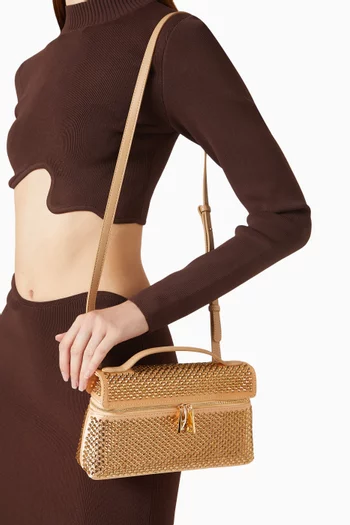 Thea Crystal-embellished Top-handle Bag in Satin