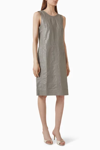 Textured Shift Dress in Leather