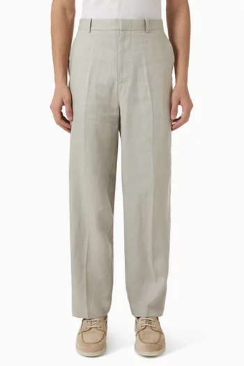 Relaxed-fit Tapered Pants in Linen