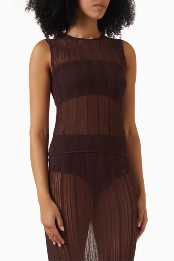 Sheer Tank Top in Lace-knit