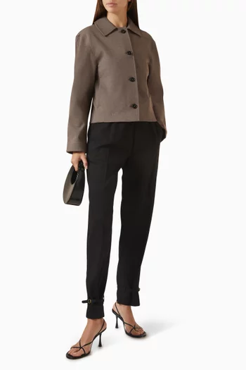 Straight-leg Pants in Linen-blend