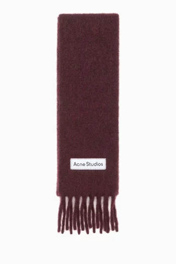 Logo Skinny Scarf in Mohair-blend