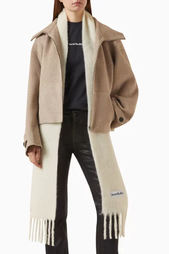 Logo Skinny Scarf in Mohair-blend