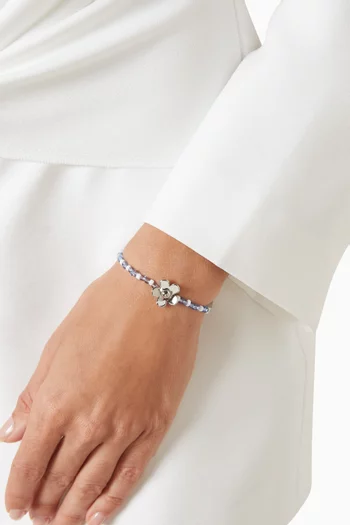 Daisy Beaded Bracelet in Silver-plated Brass
