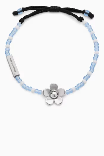 Daisy Beaded Bracelet in Silver-plated Brass