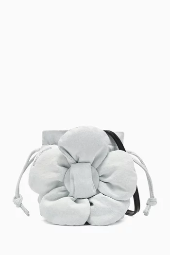 The Daisy Drawstring Mini Bag in Denim