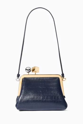 Berlingot Bag in Crocodile-embossed Lamb Leather