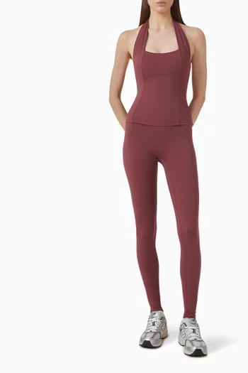 Daria Halterneck Top in Stretch-nylon
