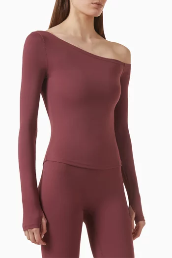 Sabrina Asymmetric Top in Stretch-nylon