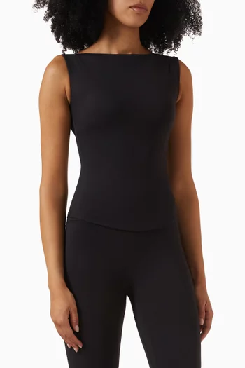 Karolina Boatneck Top in Stretch-nylon