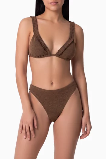 Myra Jacquard Triangle Bikini Top