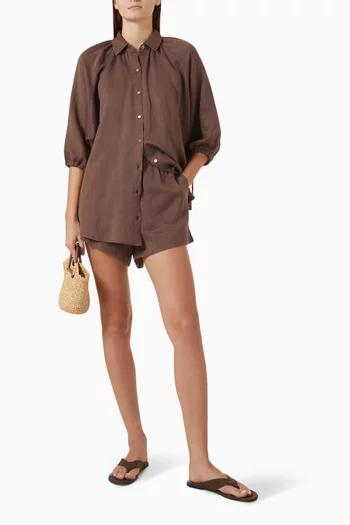 La Ponche Beach Shirt in Linen-blend